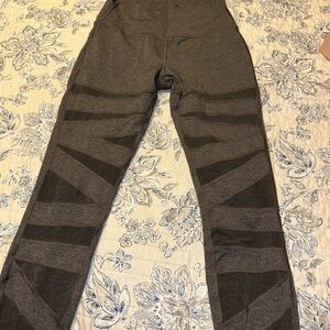 Gray and Black Patterned Leggings